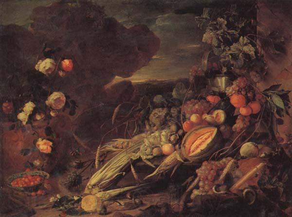Jan Davidsz. de Heem Fruit and Flowers in a Vase Spain oil painting art